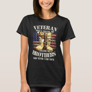 Camiseta Obrigado Veteranos Irmãos Combatem Dog tags