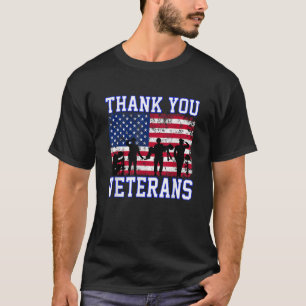 Camiseta Obrigado Veteranos Obrigados de Bandeira Americano