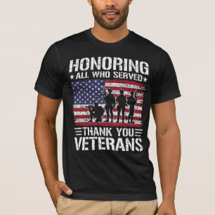 Camiseta Obrigado Veteranos Presente Patriótico de Serviço