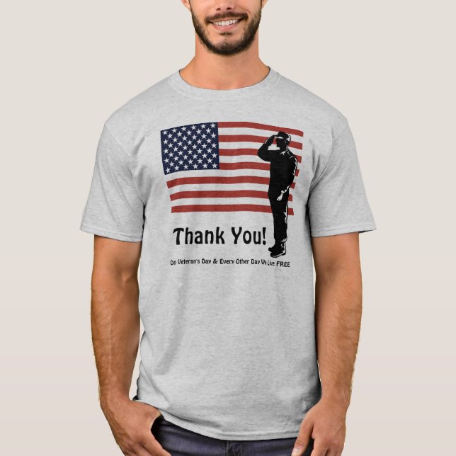 Camiseta Obrigado! Veteranos Todos Os Dias Vivemos GRATUITO (Frente)