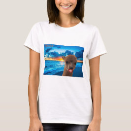 Camiseta obrigado você pega alpaca na praia