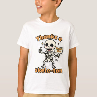 Camiseta Obrigados a Skele-ton | Engraçado Skeleton Hallowi
