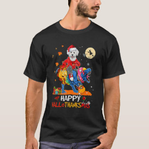 Camiseta Obrigados de Halloween do Bichon Frise Happy Hallo