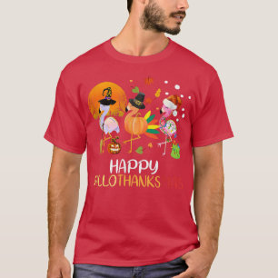 Camiseta Obrigados de Natal do Flamingo Flamingo de Halloth