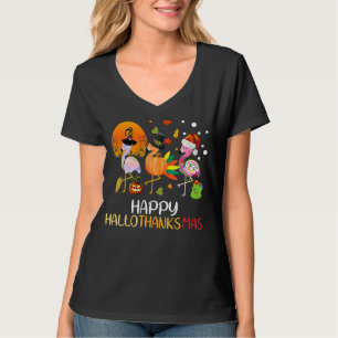 Camiseta Obrigados de Natal do Flamingo Flamingo de Halloth