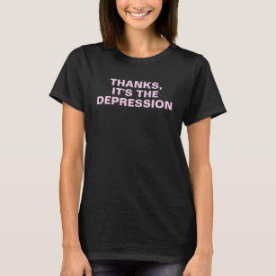 Camiseta Obrigados É o slogan Sarcástico Rosa de Depressão