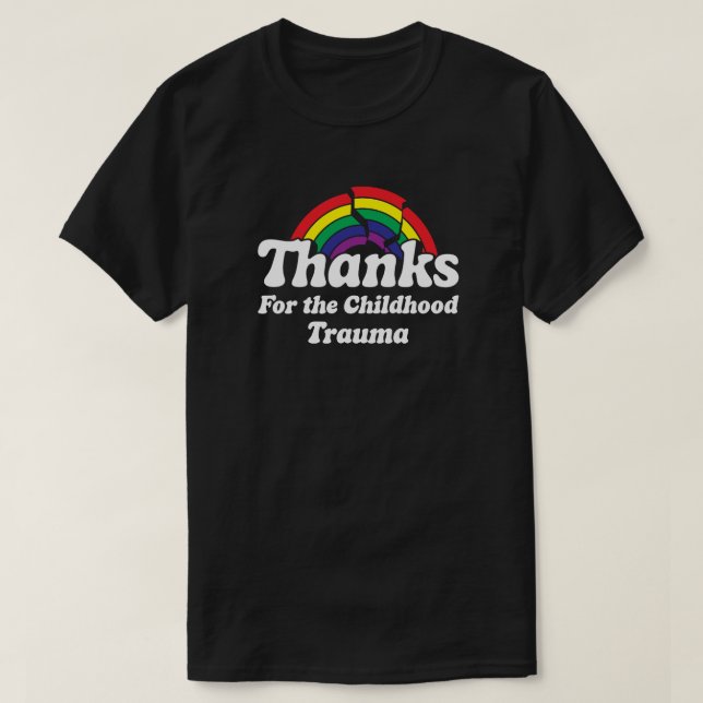 Camiseta Obrigados para o trauma infantil (Frente do Design)