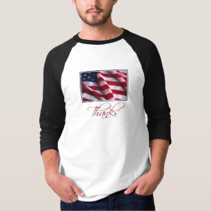 Camiseta Obrigados Patrióticos da Bandeira Americana em Ve