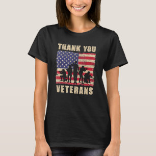 Camiseta Obrigados Veteranos Bandeira Americana Mulheres Pa