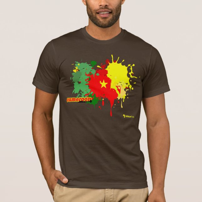 Camiseta Obscuridade do respingo de República dos Camarões (Frente)