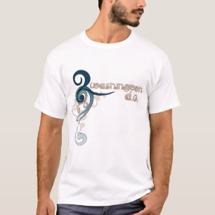 Camiseta Obscuridade encaracolado azul do t-shirt do