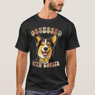 Camiseta Obsedado Com Corgis Groovy Mãe Corgi De Um Corgi M
