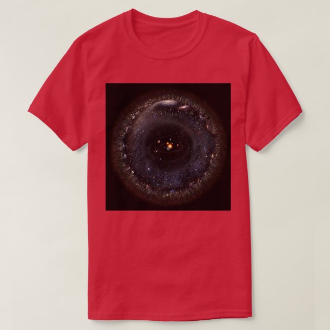 Camiseta Observable Universe bigger SSystem black backgroun (Frente do Design)
