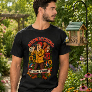Camiseta Observação de pássaros 10% Pássaros 90% Gritando c
