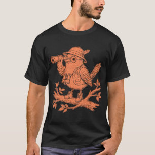 Camiseta Observador de Pássaros Explorador Engraçado Passar
