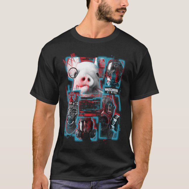 Camiseta Observar Painéis De Máscara Com Legião De Cães (Frente)
