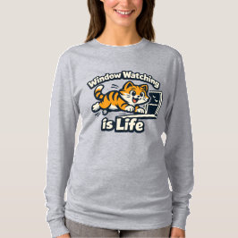 Camiseta Observar pela Janela é Vida – Gato Curioso Salta