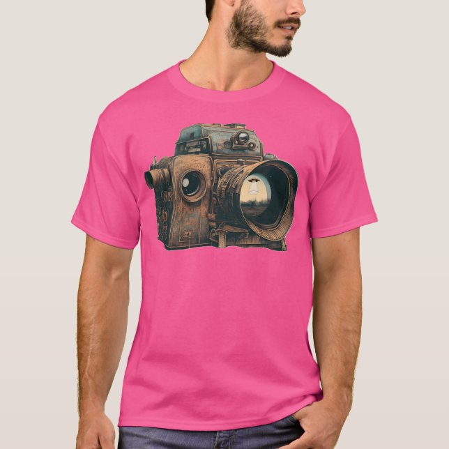 Camiseta Observe A Sequência De Alienígenas Da Lente Captur (Frente)