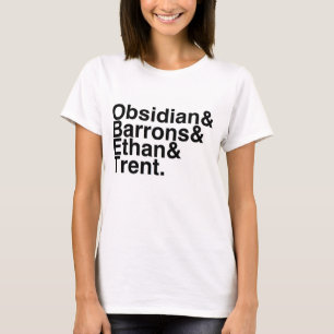 Camiseta Obsidiana do noivo do livro, Barrons, Ethan, Trent
