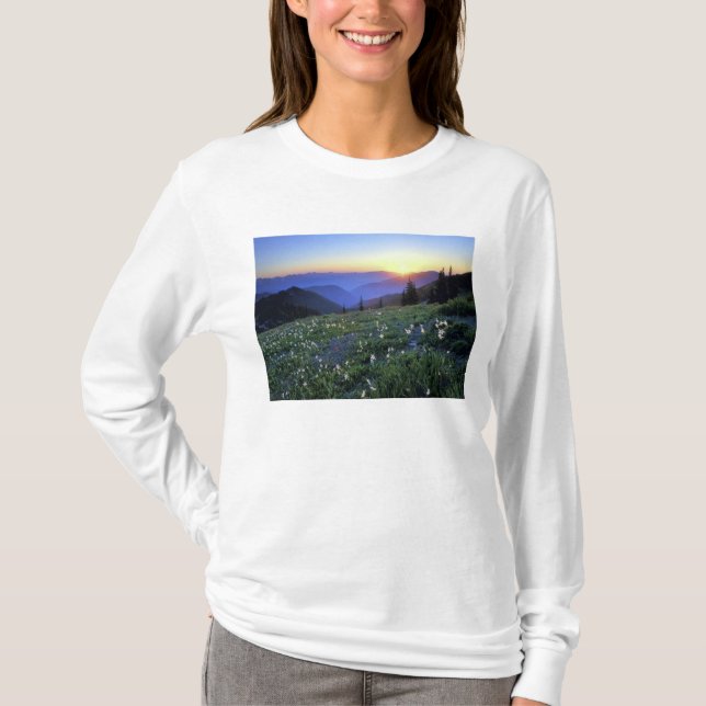 Camiseta Obstruciton Point Sunset, Olimpiadas NP, WA, EUA (Frente)