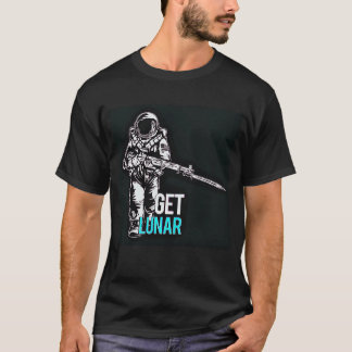 Camiseta Obtenha a espaço lunar o t-shirt marinho de M1