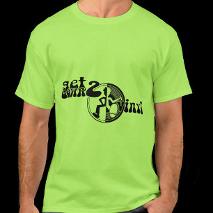 Camiseta Obtenha abaixo do T funky do preto do verde do