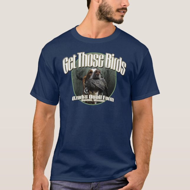 Camiseta Obtenha àqueles pássaros menino! (Frente)