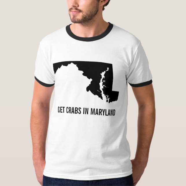 CAMISETA OBTENHA CARANGUEJOS EM MARYLAND (Frente)