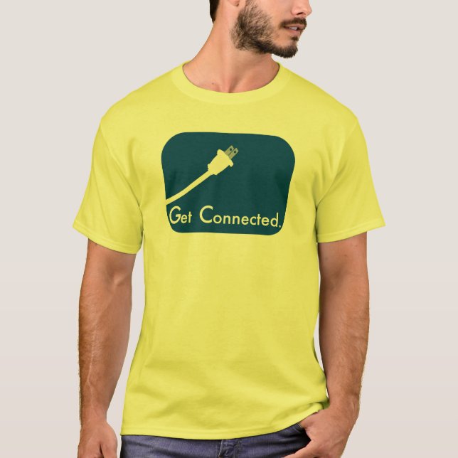 Camiseta Obtenha conectado.  Elétrico (Frente)