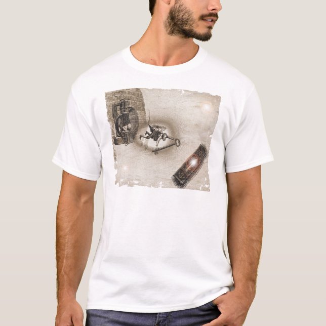 Camiseta Obtenha o punk chave do vapor (Frente)