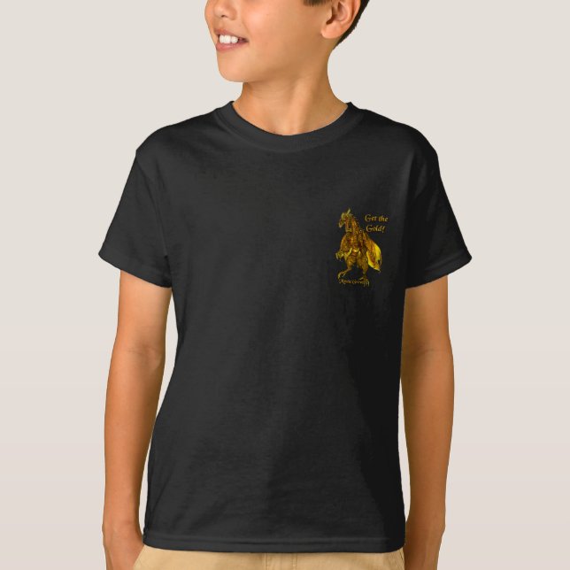 Camiseta Obtenha o t-shirt Dourado da juventude (Frente)