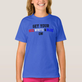 Camiseta Obtenha seu branco vermelho nos EUA
