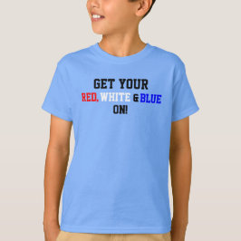 Camiseta Obtenha seu branco vermelho nos EUA