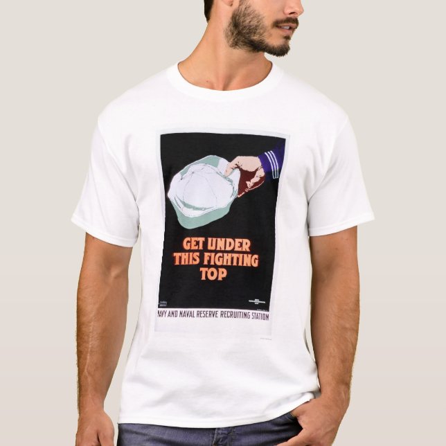 Camiseta Obtenha sob esta parte superior de luta - marinho (Frente)