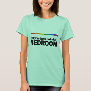 Camiseta Obtenha suas leis fora de meu quarto