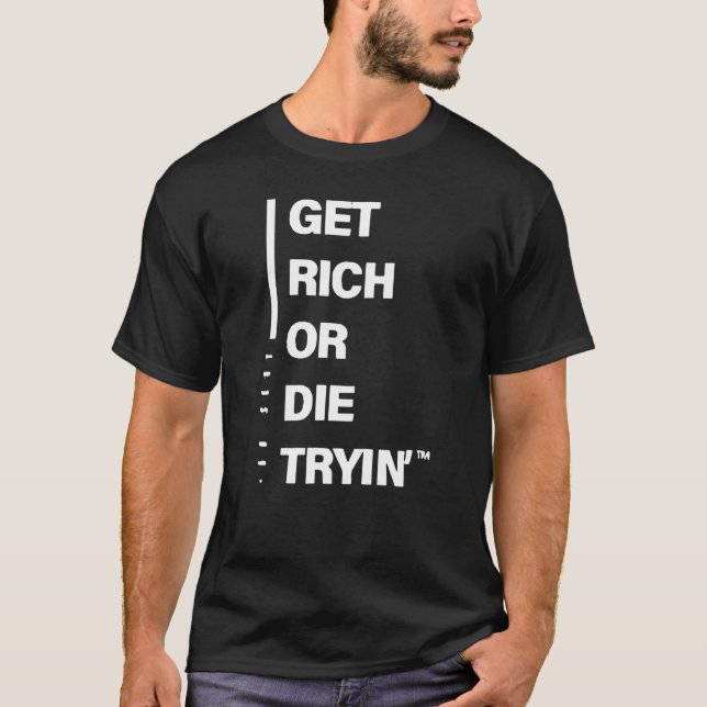 Camiseta Obter Rich ou Morrer Tryin (Frente)