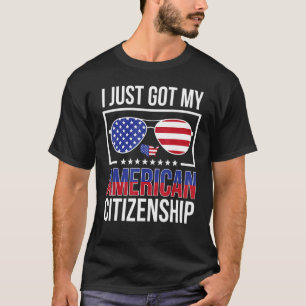 Camiseta Obteve a minha cidadania americana EUA Novo cidadã