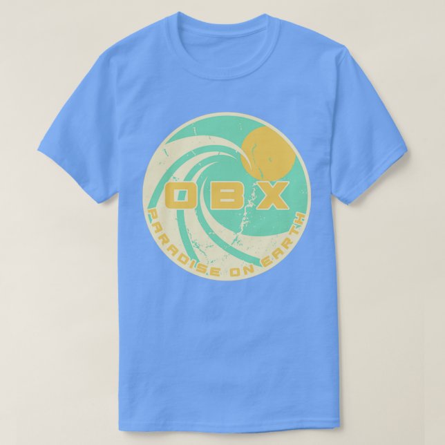 Camiseta Obx Outter Banks Paradise na Terra Surfing Beach O (Frente do Design)