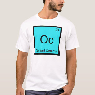 Camiseta OC - gramática do símbolo do elemento da químic