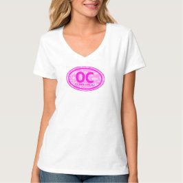 Camiseta OC Ocean City NJ Pink Floral Beach Tag T Shirt