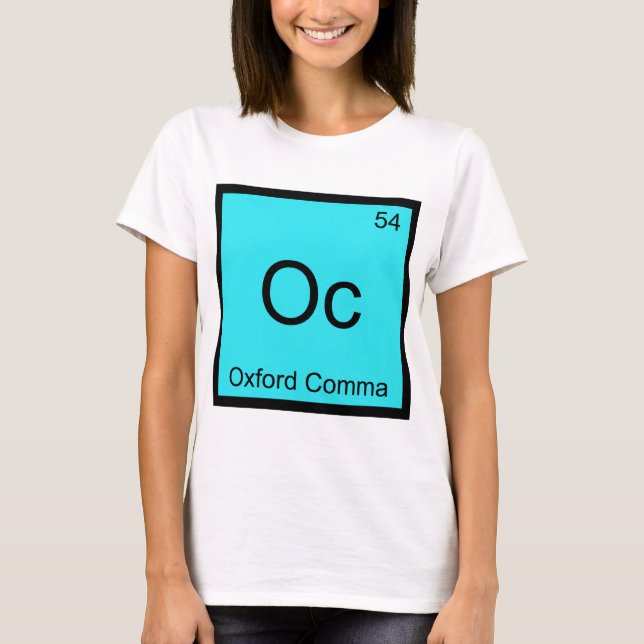 Camiseta Oc - Oxford Vírgula Símbolo de Elemento Químico Gr (Frente)