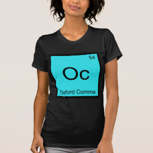 Camiseta Oc - Símbolo De Química Gramática De Oxford Com