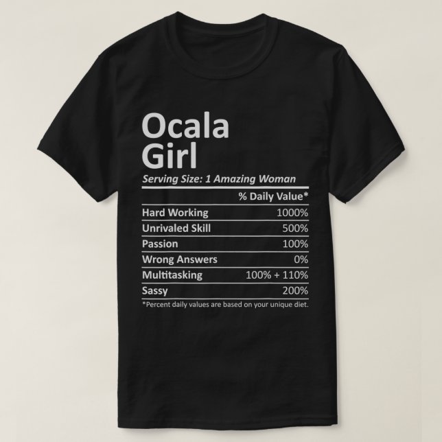 Camiseta OCALA L FL FLORIDA Funny City Home Raízes EUA Pres (Frente do Design)