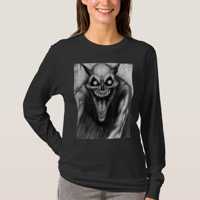 Camiseta Occult Dark Horror Satanic Cat Demon Unholy Grunge (Frente)