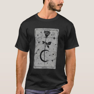 Camiseta Occult Tarot Karte La Luna Gothic Moon Rosa Witchc
