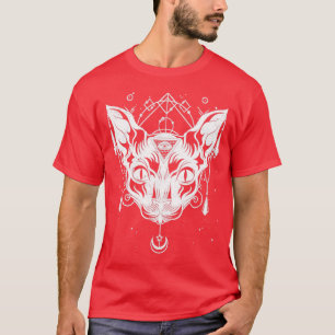 Camiseta Occultismo Pagan Wicca Witch Sphynx Cat Occult