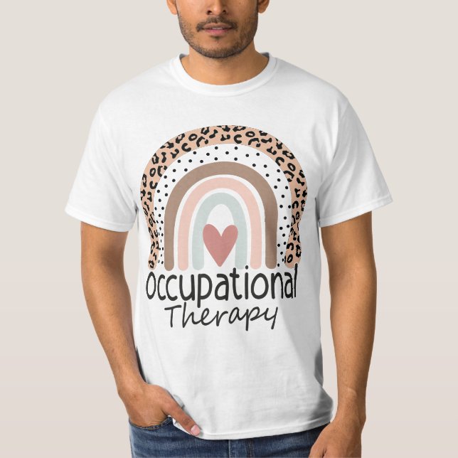 Camiseta Occupational Therapy -OT Therapist OT Month Leopar (Frente)