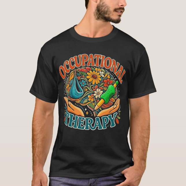 Camiseta Occupational Therapy Retro Groovy OT Month  (Frente)