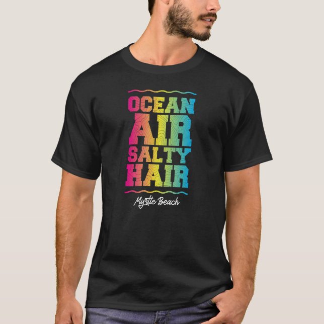 Camiseta Ocean Air Saly Hair Myrtle Beach Retro Tropical T (Frente)