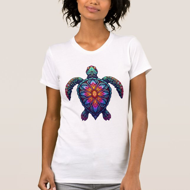 Camiseta Ocean Animal Tie Dye Tribal Sea Animal Maori Turtl (Frente)